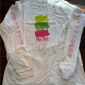 Swine Cooler Pro-Pig Women’s ' White Long-Sleeve Tee- Size XL